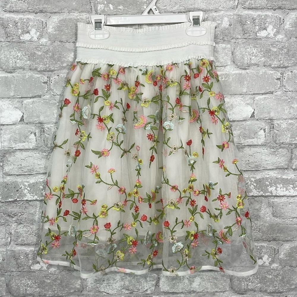 Wish By Anjee Embroidered Mesh Skirt